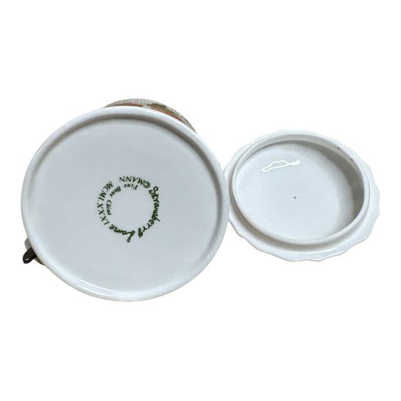 Vintage Serving Bone China Strawberry Lane Jam Jelly Server from MANN 1981 - Picture 4 of 7